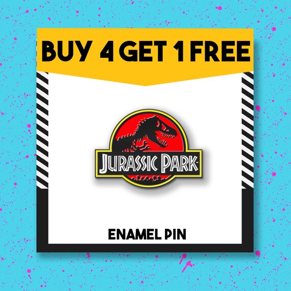 Jurassic Park Logo Enamel Pin T Rex Dinosaur Enamel Pins Etsy