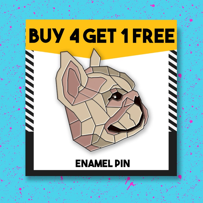 Pug Dog Enamel Pin Geometric Animal Enamel Pins Custom Pins Pin Pins Pin Badge Lapel Pin Button Pins