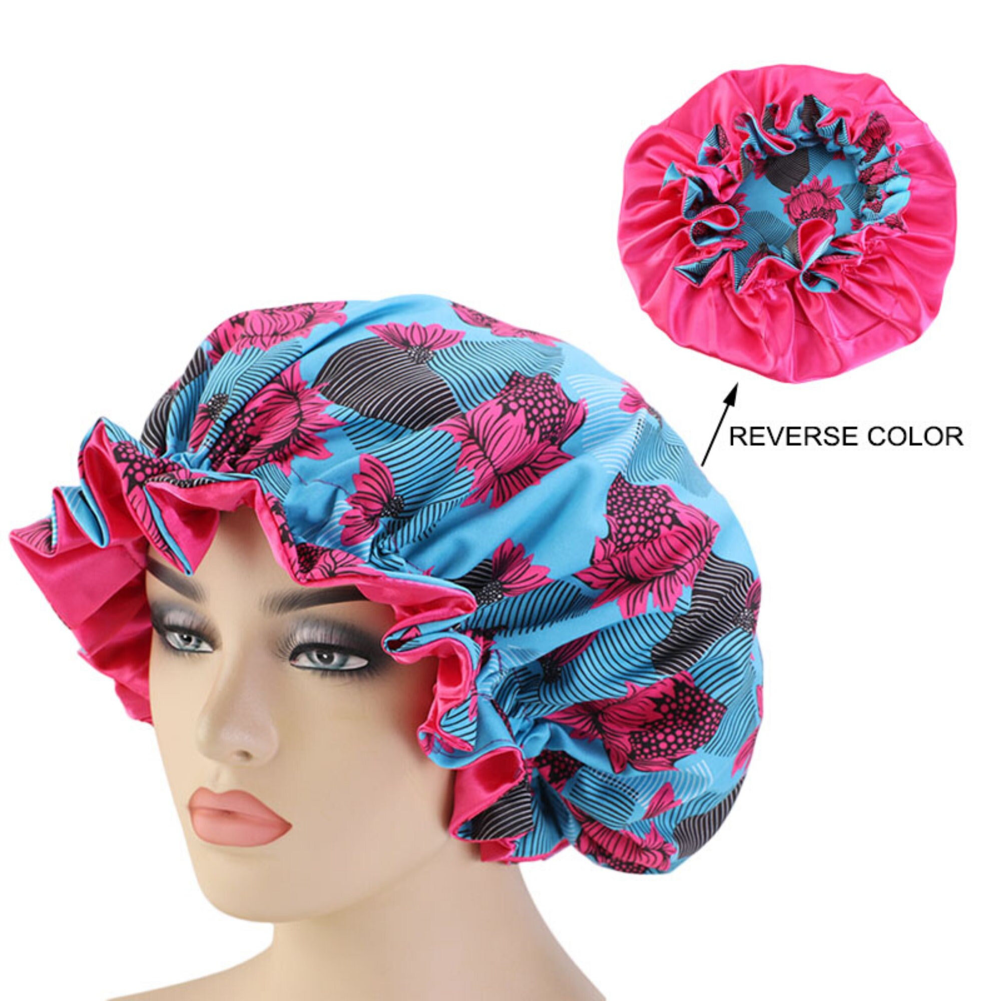 African Print Large Hair Bonnet Ankara Print Double Layered | Etsy