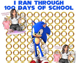 Sonic 100 Days of School PNG FILE ONLY