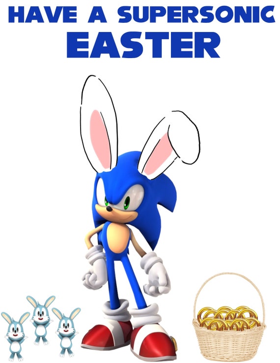 Easter Sonic the Hedgehog PNG FILE ONLY Etsy