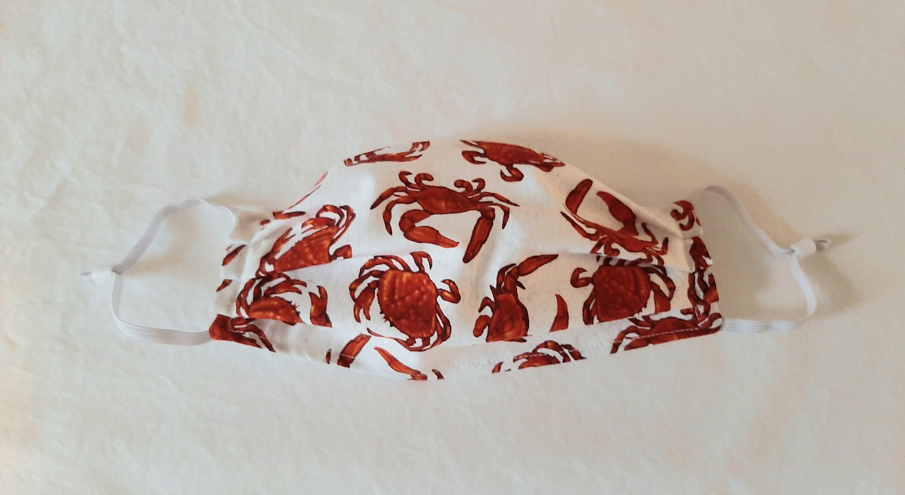 Crab face mask adjustable adult size handmade 2 layer Etsy