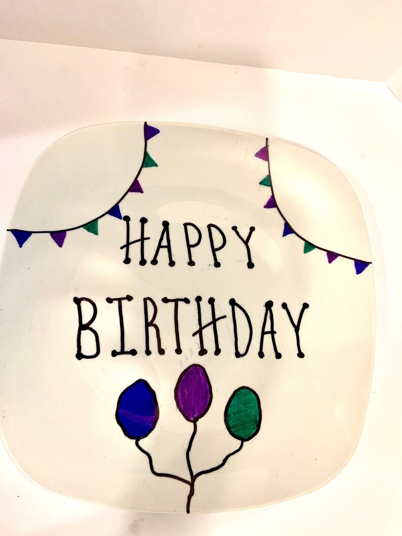 Happy Birthday Plate, Birthday, Party Supplies Etsy