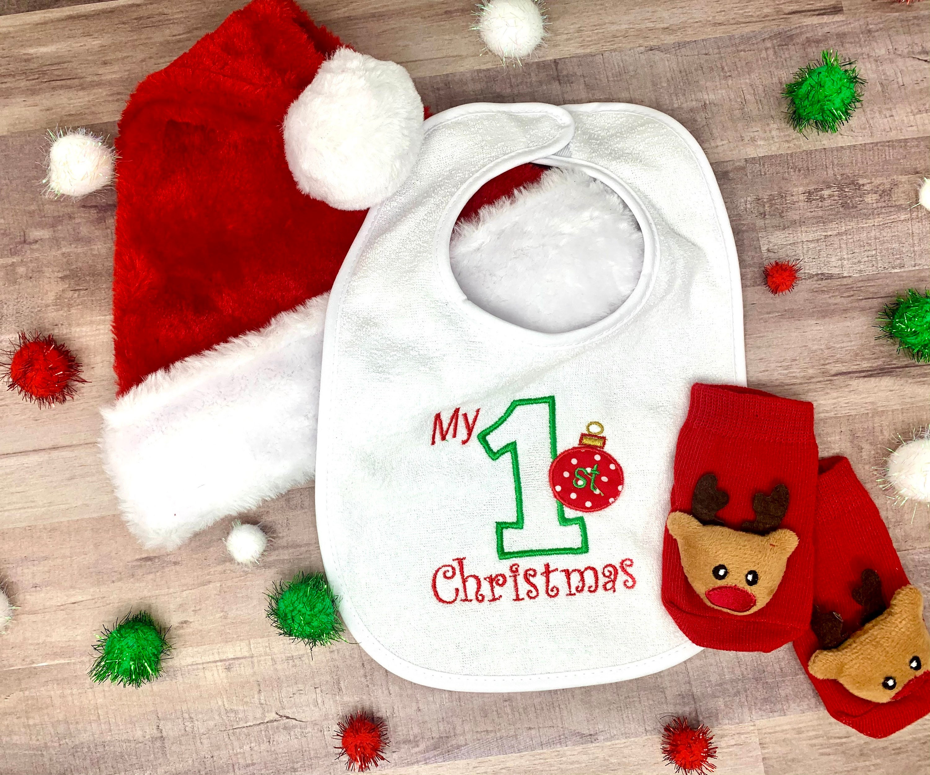 First Christmas Bib - Etsy