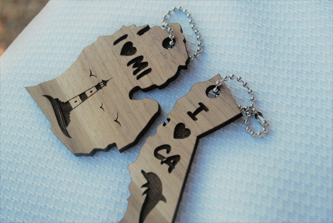 State Keychains Etsy
