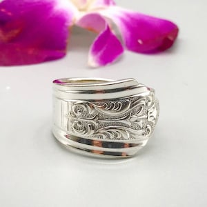 Royal Saxony 1935, Silverware Jewelry, Vintage Flatware Ring, Spoon Ring