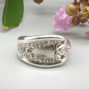 Silverware Jewelry, Old Colony 1911, Vintage Flatware Ring, Spoon Ring