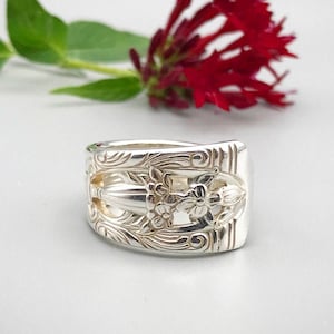 Classic Filigree 1937, Silverware Jewelry, Vintage Flatware Ring, Spoon Ring