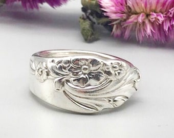 Silverware Jewelry, Evening Star 1950, Vintage Flatware Ring, Spoon Ring