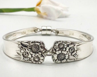 April 1950, Bracelet, Spoon Bracelet, Spoon Jewelry, Vintage Silverware Jewelry, Antique Jewelry