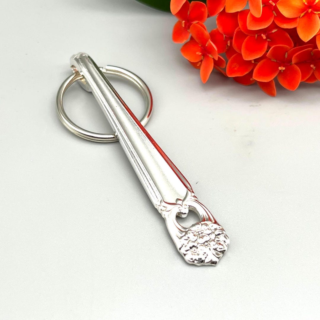 Spoon Handle Keychain , Vintage Flatware Keyring, “ Eternally Yours ...