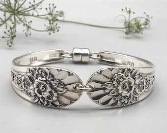 Vintage Silverware Spoon Bracelet: Jubilee 1953 Statement Jewelry