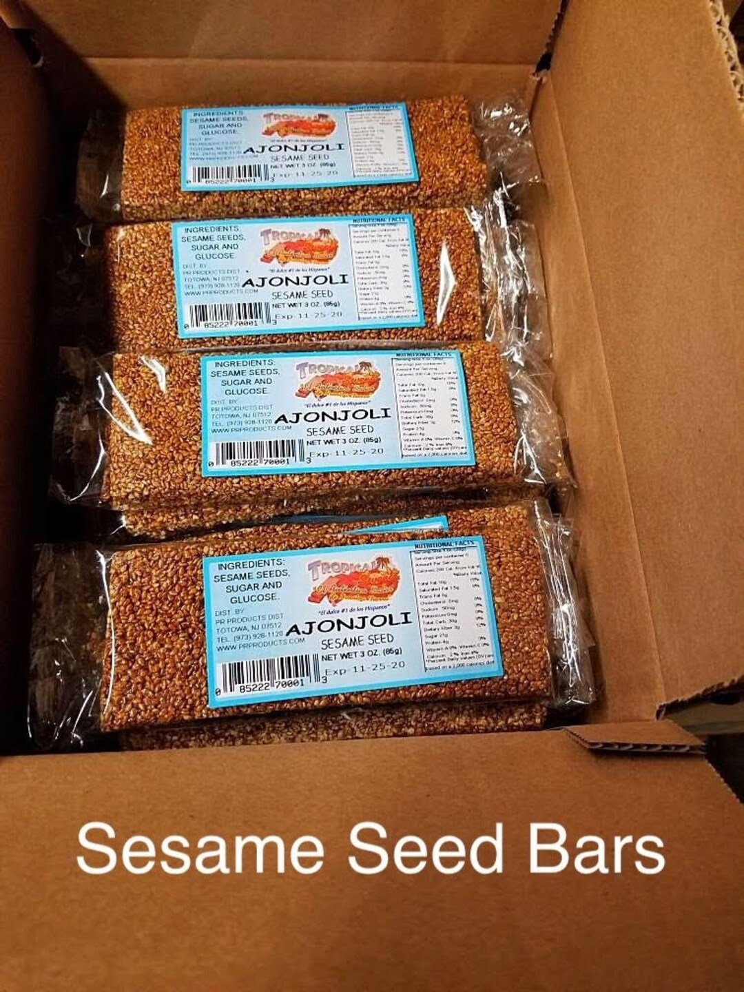 Case of 24 Sesame Seed Candy Bars caja De 24 Barras De Ajonjoli Etsy