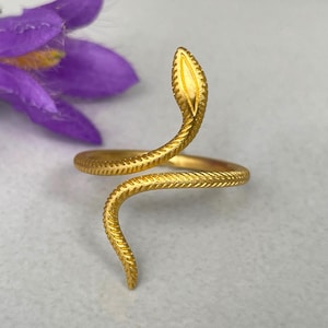 Snake ring in 900 gold - Eve's delicate paradise ring in solid gold from the goldsmith - Egyptian solid gold snake ring in 21.6k