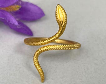 Snake ring in 900 gold - Eve's delicate paradise ring in solid gold from the goldsmith - Egyptian solid gold snake ring in 21.6k