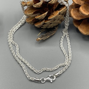 2.5 mm heavy 925 silver chain - braided chain - suitable for large pendants - heavy design