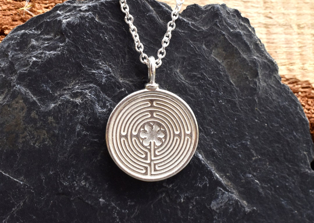 Labyrinth Chain The Labyrinth of Chartres and the Tree of Life - Amulet Made of 925 ...