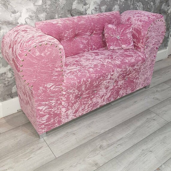 crushed velvet kids sofa