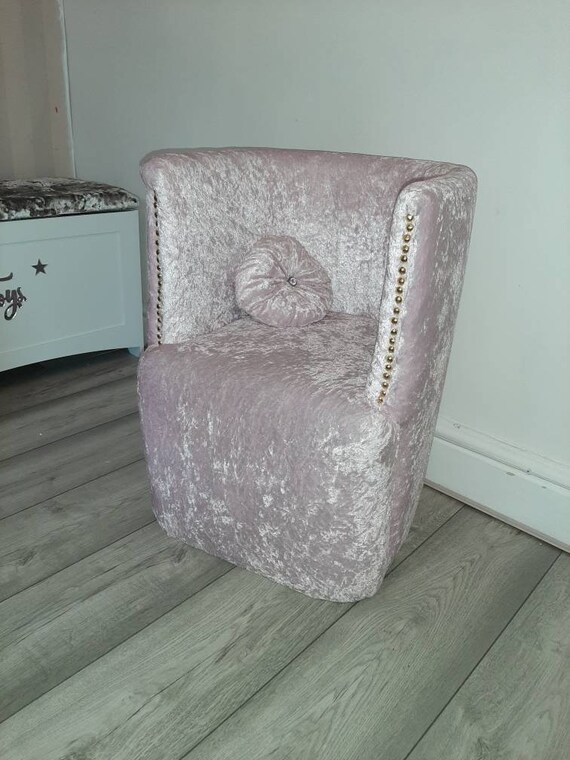 crushed velvet kids chair