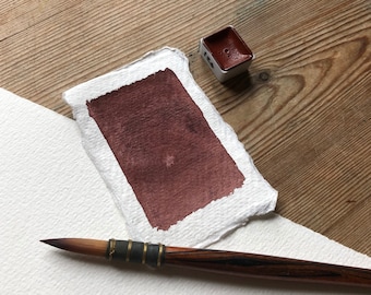 No 126, Aquarell Halbpfanne, handgemachte Farbe, handgemachte Aquarellfarbe, Honigfarbe