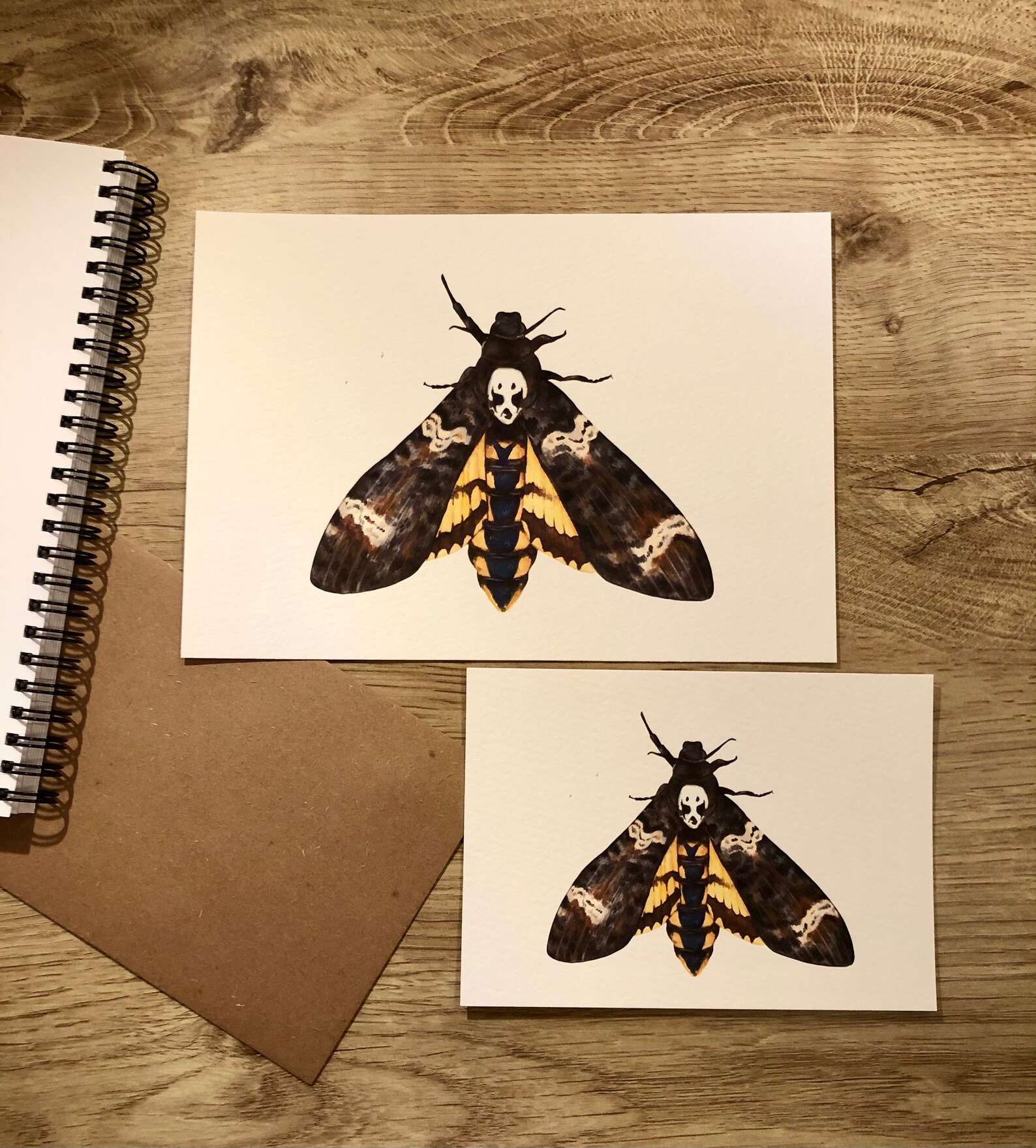 DEATHS HEAD MOTH Art Print Moth Watercolour Print Insect | Etsy