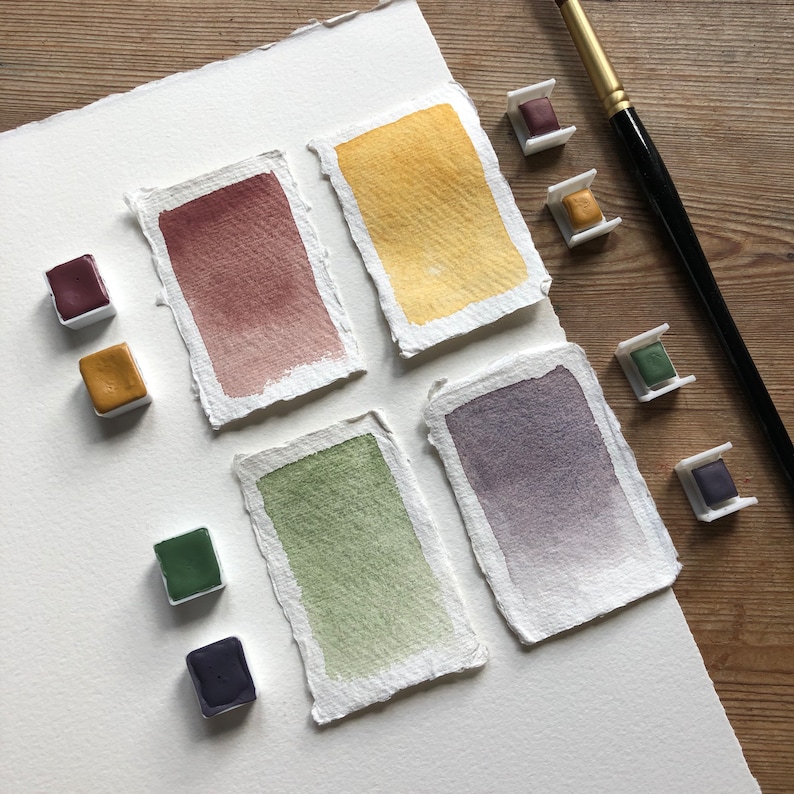 The muted set, watercolor paint set, watercolor half pan set image 1