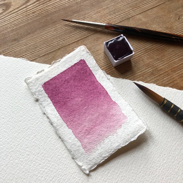 Watercolour halfpan ultramarine violet, artisanal paints, artisanal watercolour paint, handmade watercolour, honey based paint