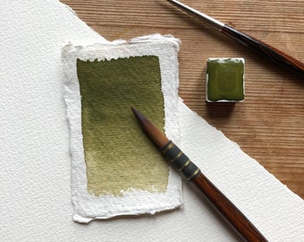Watercolour half pan "mose", artisanal paint, artisanal watercolour paint, handmade paint, honey based watercolours