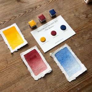 Set di colori ad acquerello primario, Dot Card, Set di acquerelli a mezza padella