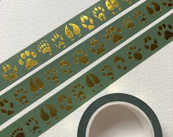 Animal footprint gold foil tape 15mm X 10m