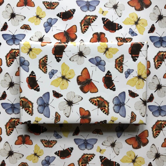 Butterfly Gift Wrap Wrapping Paper Sheet Etsy