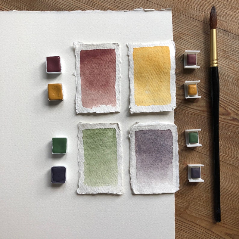 The muted set, watercolor paint set, watercolor half pan set image 2