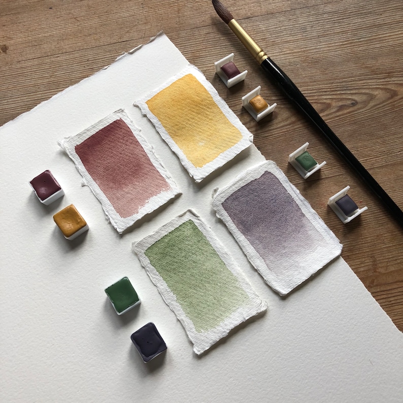 The muted set, watercolor paint set, watercolor half pan set image 3