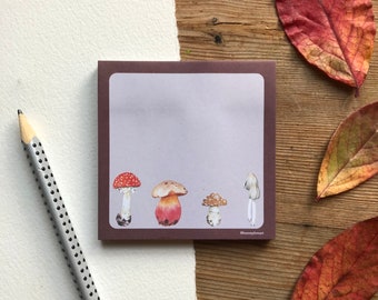 Mushroom sticky notes, watercolor sticky notes