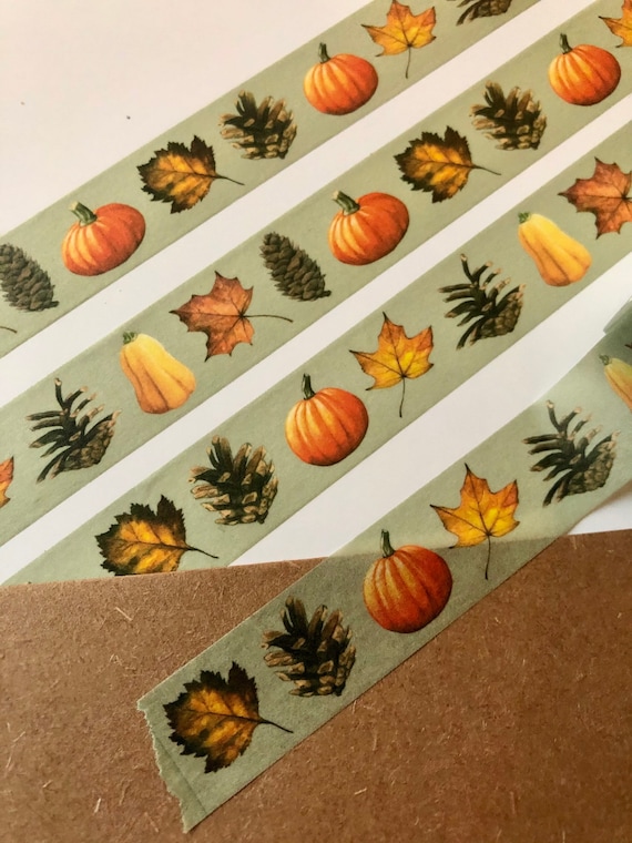 Fall washi tape 15mm x 10m, adhesive tape, scrapbooking tape, paper tape, decorative tape, journaling