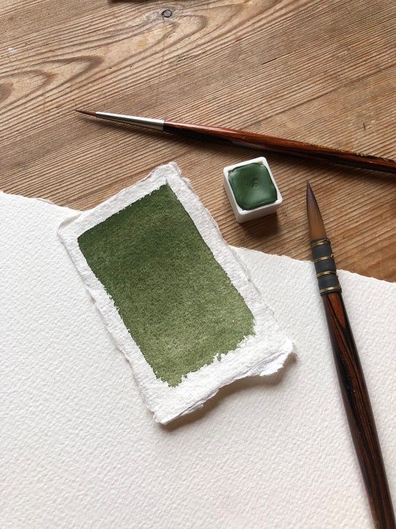 watercolour half pan "Skog" 109, handmade paint, artisanal paint, watercolour paint
