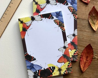 Butterfly a6 notepad, insect notepad, insect art, insect desk pad