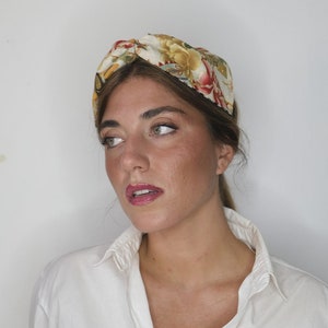 Japanese fabric Turban headband white background