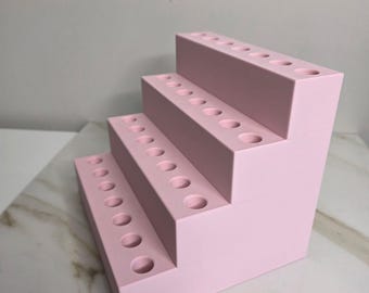 Expositor de bolígrafos impreso en 3D / Organizador de escritorio rosa pastel, soporte para cuentas