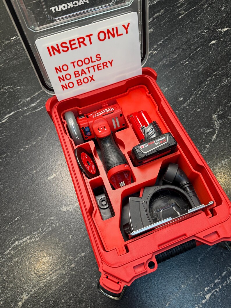 thumbnail image 2 of M12 Cut Off Tool Insert For Milwaukee PACKOUT - 3D Printed Organizer (Insert Only) 2 of 4