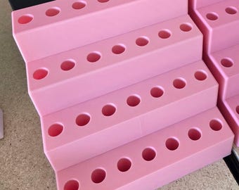 Expositor de bolígrafos impreso en 3D/Organizador de bolígrafos con cuentas (rosa)