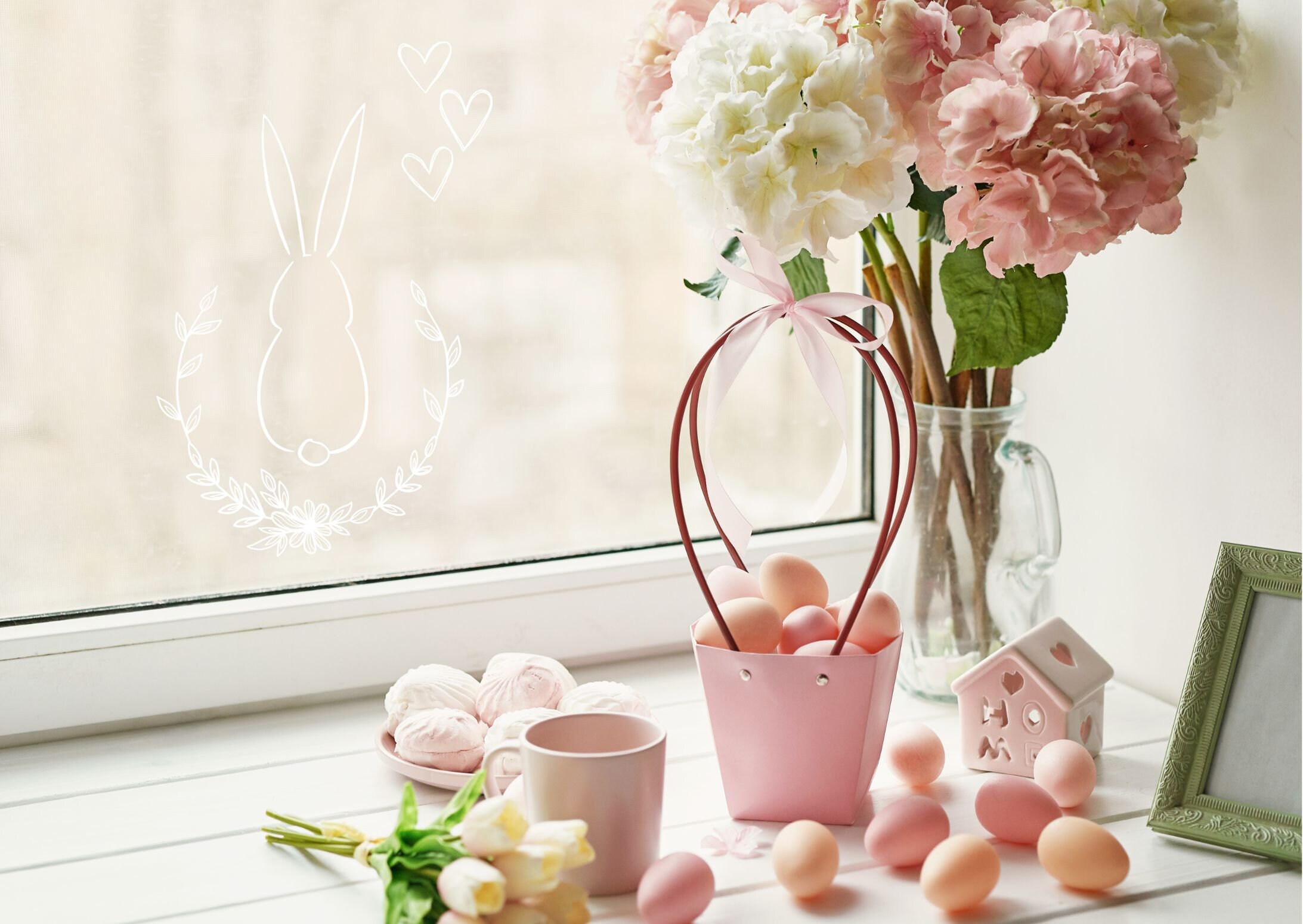 Easter Spring Window Easter Chalk Art Design | Digital Download | Easter Spring | Window Art ...