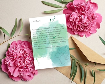 Manifesto per la festa della mamma | regalo per la festa della mamma | Lineare | Turchese