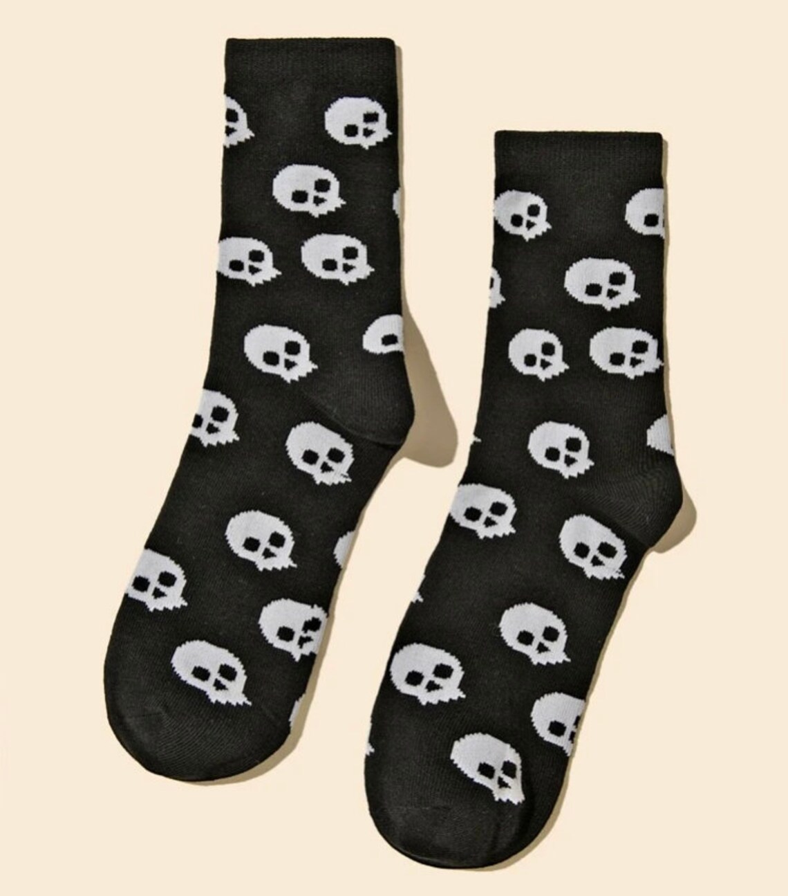Skull Socks Black and White Skulls | Etsy