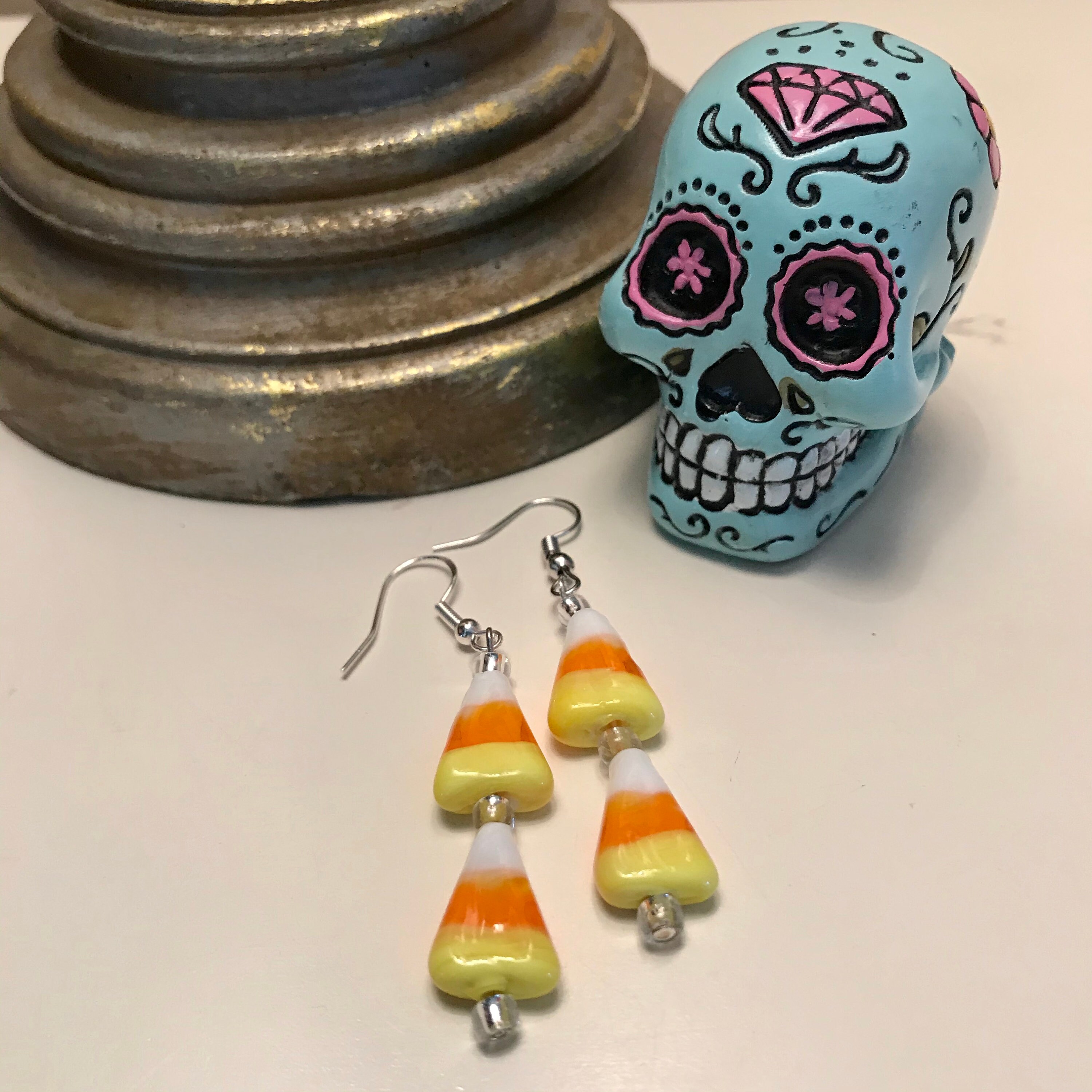 Candy Corn Halloween Earrings Fall Autumn Etsy