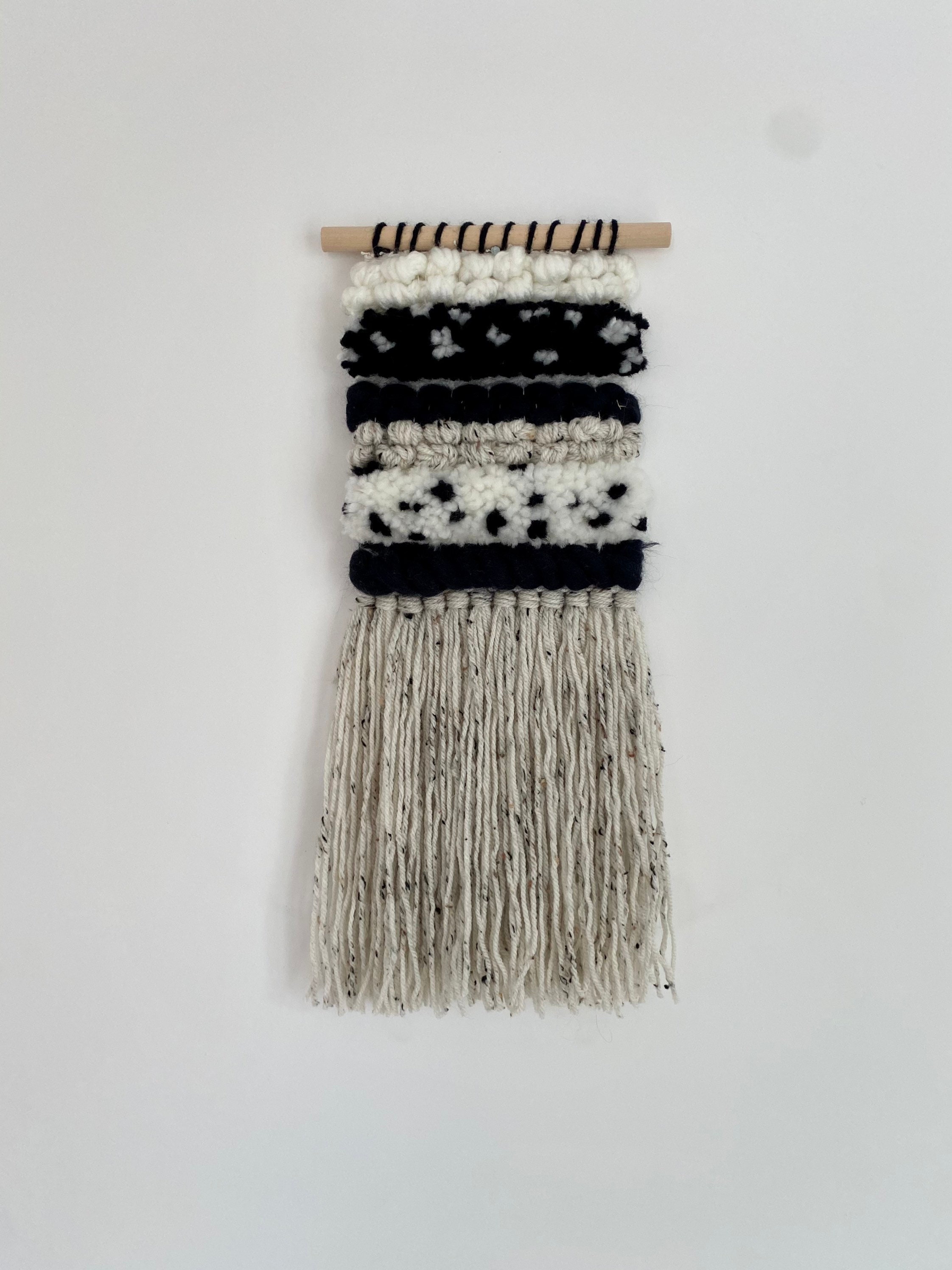 Boho wall hanging neutral weaving woven wall art nursery