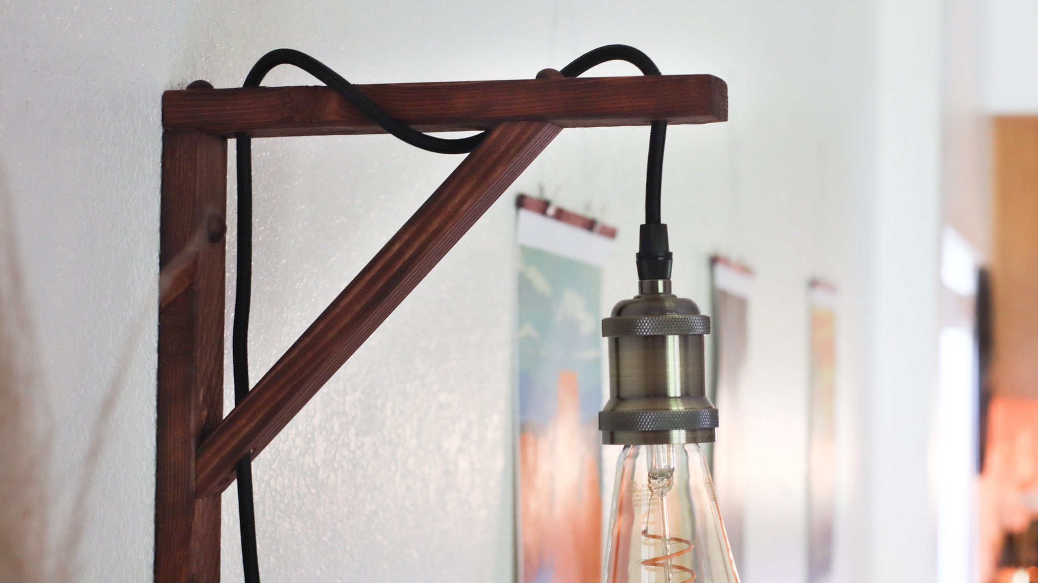 Rustic hanging wall light Etsy