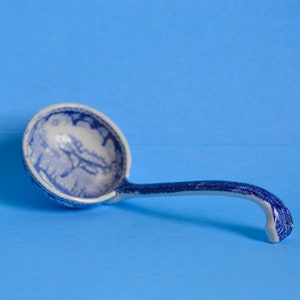 Unattributed 19th century Blue and White Pearlware Ladle