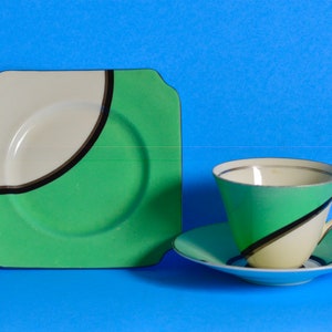 Zeldzame Art Deco Royal Doulton "DE LUXE" kopschotel en bord