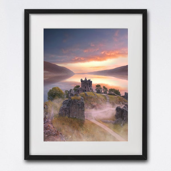 Urquhart Castle Print, Loch Ness, Scotland Print, Scottish Gift, Scotland Print, Decor, A4, Christmas Gift